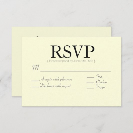 Rustiek chic | Pijl aangepast | RSVP-kaart RSVP Kaartje (Voorkant / Achterkant)