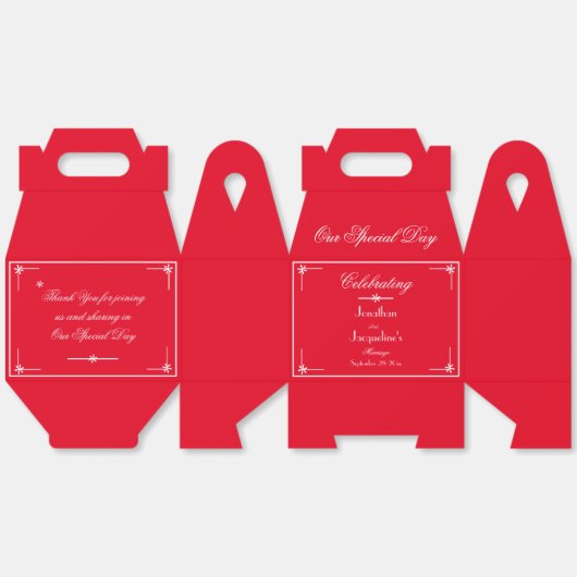 Rustiek Chic Romantisch Rood Elegant Huwelijk Beda Bedankdoosjes (Ongevouwen)