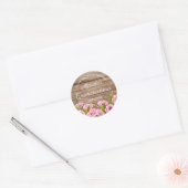 Rustiek Chic Roze Bloemen Quinceañera Dank u Ronde Sticker (Envelop)