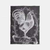 Rustiek chic schoolbord Frans land haan Fleece Deken (Voorkant)