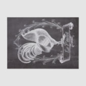 Rustiek chic schoolbord Frans land haan Tissuepapier (Voorkant)