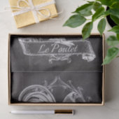 Rustiek chic schoolbord Frans land haan Tissuepapier (Geschenk)