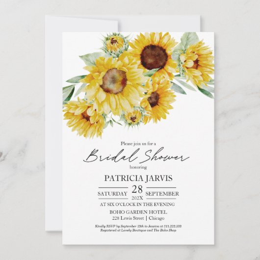 Rustiek Chic Zonnebloem Vrijgezellenfeest Kaart (Voorkant)