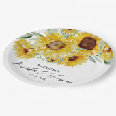 Rustiek Chic Zonnebloem Vrijgezellenfeest Papieren Bordje (Gekanteld)