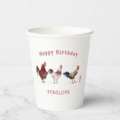Rustiek Chicken Boerderij Verjaardagsfeest Papieren Bekers (Voorkant)
