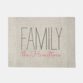Rustiek Chique Familie Monogram IN BEIGE GRIJS EN Deurmat (Voorkant)
