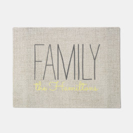 Rustiek Chique Familie Monogram IN beige grijs GEE Deurmat