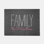 Rustiek Chique Familie Monogram IN DONKERGRIJS EN  Deurmat (Voorkant)
