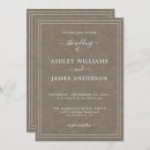 Rustiek Chique Script Kraft Papier Bruiloft Kaart (Voorkant / Achterkant)