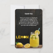 Rustiek citroen limonade Baby shower Bedankkaart (Voorkant)