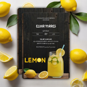 Rustiek citroen limonade Baby shower Kaart