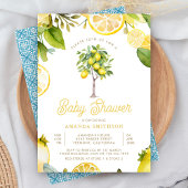 Rustiek Citrus Lemon Tree Baby shower Kaart