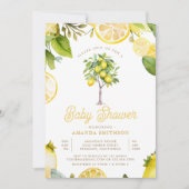 Rustiek Citrus Lemon Tree Baby shower Kaart (Voorkant)
