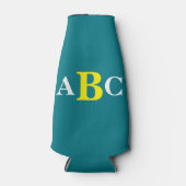 Rustiek Classic Monogram Blauw Flesjeskoeler (Voorkant)