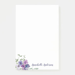 Rustiek Classic Paarse Bloemen Waterverf Boeket Post-it® Notes