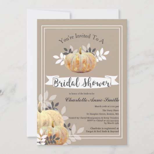 Rustiek Classy Country Pumpkins Vrijgezellenfeest Kaart (Voorkant)