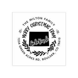 Rustiek Colorado Vrolijk Kerstmis Retouradres Rubberstempel