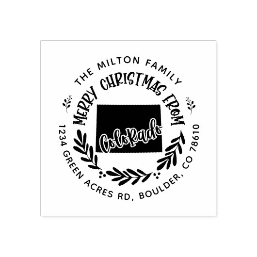Rustiek Colorado Vrolijk Kerstmis Retouradres Rubberstempel (Afrduk)