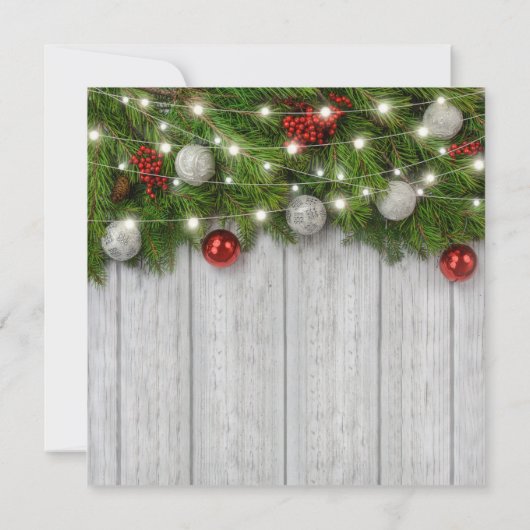 Rustiek Corporate Winter Kerstfeest Kaart (Achterkant)