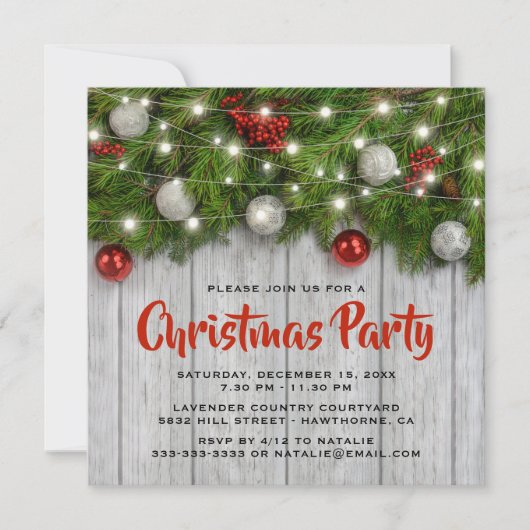 Rustiek Corporate Winter Kerstfeest Kaart (Voorkant)