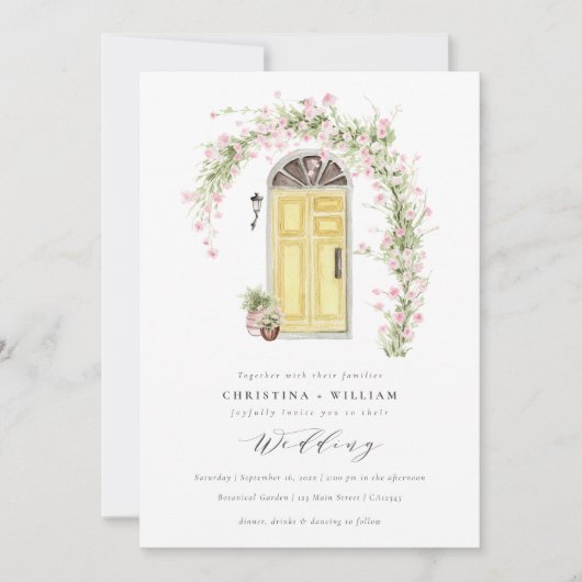 Rustiek Cottage Tuin Bruiloft Kaart (Voorkant)