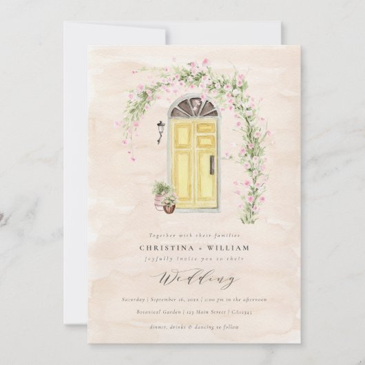 Rustiek Cottage Tuin Bruiloft Kaart (Voorkant)