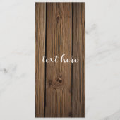 Rustiek Country Barn Trouwprogramma Programmakaart (Achterkant)