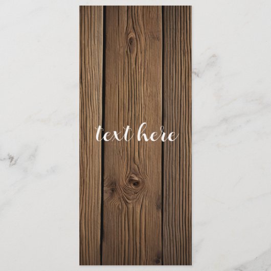 Rustiek Country Barn Trouwprogramma Programmakaart (Achterkant)