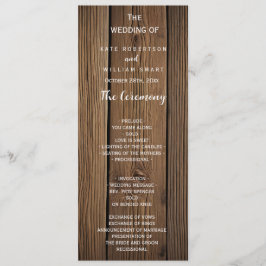 Rustiek Country Barn Trouwprogramma Programmakaart