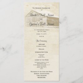 Rustiek Country Barn Trouwprogramma Programmakaart