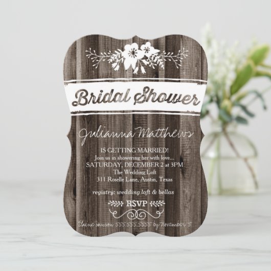 Rustiek Country Chic Vrijgezellenfeest Kaart (Staand voorkant)