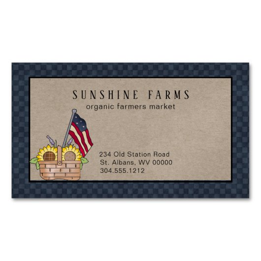 Rustiek Country Chicken Boerderij Magnetisch Visitekaartje (Voorkant)