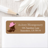 Rustiek Country Cowgirl Laarzen & Roze Pet Etiket (Insitu)