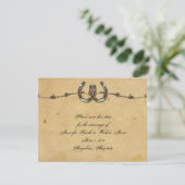 Rustiek Country Hoefijzer Barbed Save the Date (Staand voorkant)