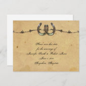 Rustiek Country Hoefijzer Barbed Save the Date (Voorkant / Achterkant)