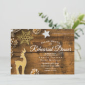 Rustiek Country Kerst Herten Repetitie Diner Kaart (Staand voorkant)