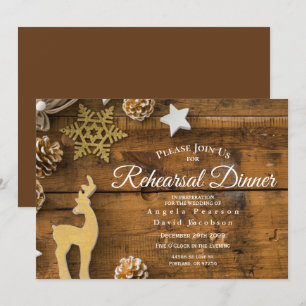 Rustiek Country Kerst Herten Repetitie Diner Kaart