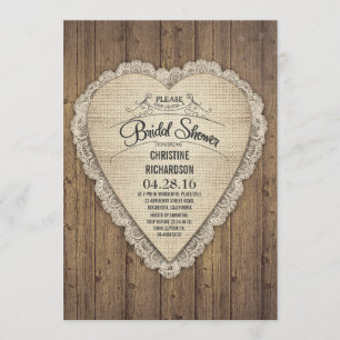 Rustiek Country Wood Lace & Burlap vrijgezellenfee Kaart