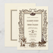 Rustiek  Cowboy Bruiloft Western Lijst Kaart (Voorkant / Achterkant)