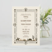 Rustiek Cowboy Bruiloft Western Lijst Kaart (Staand voorkant)