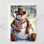 Rustiek Cowboy Snowman Kerstfeest Kaart (Voorkant)
