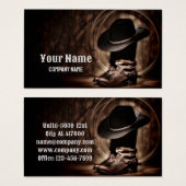 Rustiek  cowboylaarzen western land visitekaartje (Voorkant /achterkant)