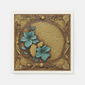 Rustiek Cowgirl Blauwgroen Bruin Land Western Part Servet (Voorkant)