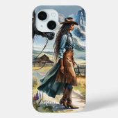 Rustiek Cowgirl en Paard Gepersonaliseerd Case-Mate iPhone Case (Achterkant)