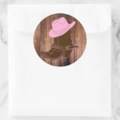 Rustiek Cowgirl Laarzen & Pet Ronde Sticker (Tas)