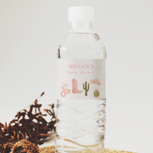 Rustiek Cowgirl Western Waterfles Etiket