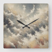 Rustiek Crackle Abstract Vierkante Klok (Voorkant)