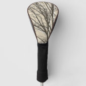 Rustiek crème bruin witte boom takken golfheadcover (Voorkant)