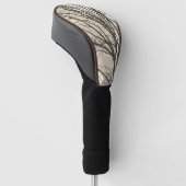 Rustiek crème bruin witte boom takken golfheadcover (Schuin)