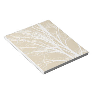 Rustiek crème bruin witte boom takken notitieblok